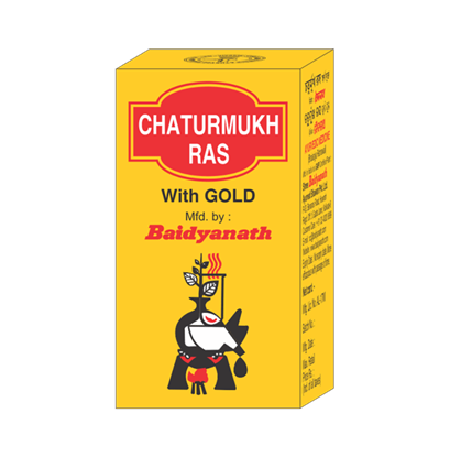 Picture of Baidyanath Chaturmukh Ras with Gold Tablet