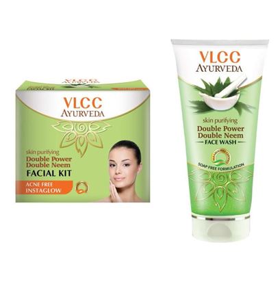 Picture of VLCC Combo of Ayurveda Double Neem Facial Kit & Double Neem Face Wash