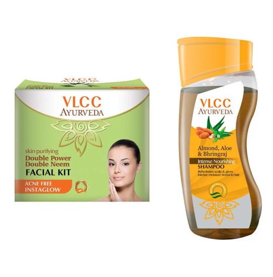 Picture of VLCC Combo of Double Neem Facial Kit (50gm) & Ayurveda Intense Nourishing Shampoo (100ml)