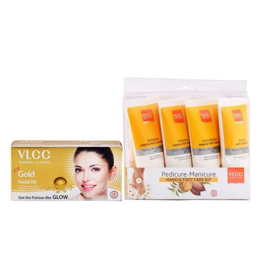 Picture of VLCC Combo of Gold Facial Kit (60gm) and Pedicure Manicure Kit (160gm)