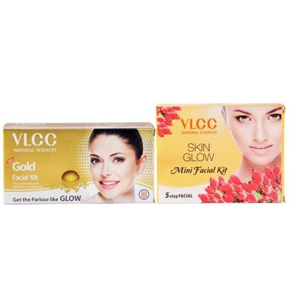 Picture of VLCC Combo of Gold Facial Kit (60gm) and Skin Glow Mini Facial Kit (25gm)