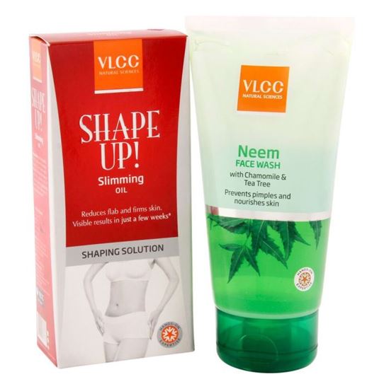 Picture of VLCC Combo of Shape Up Slimming Oil (100gm) and Neem Face Wash (150ml)