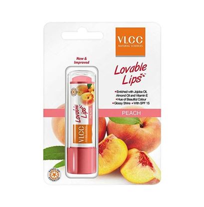 Picture of VLCC Lovable Lips Lip Balm Peach Pack of 2