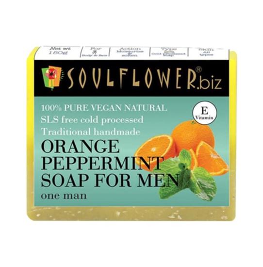 Picture of Soulflower Orange Peppermint Soap For Men