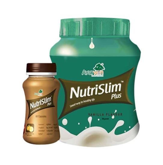 Picture of Ayurwin Combo Pack OF Nutrislim Plus, 60Caps & Nutrislim Plus Powder, 500gm (Vanilla)