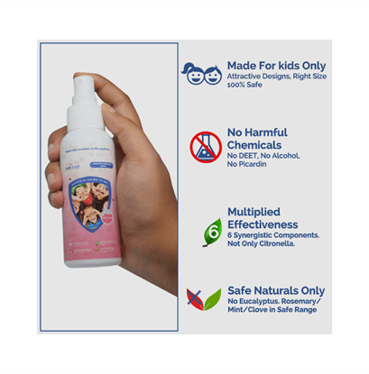 Picture of Safe-O-Kid Mosquito Repellent Spray with Free 6 Anti Mosquito Patches / Stickers