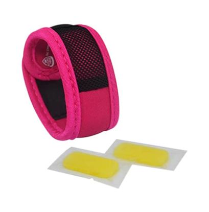 Picture of Safe-O-Kid Pink Anti-Mosquito Band with 2 Refills and Free 6 Anti Mosquito Patches / Stickers