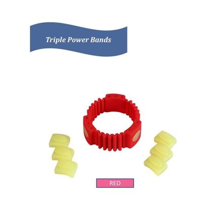 Picture of Safe-O-Kid Triple Power Anti-Mosquito Band with 6 Refills and Free 6 Anti Mosquito Patches / Stickers Red