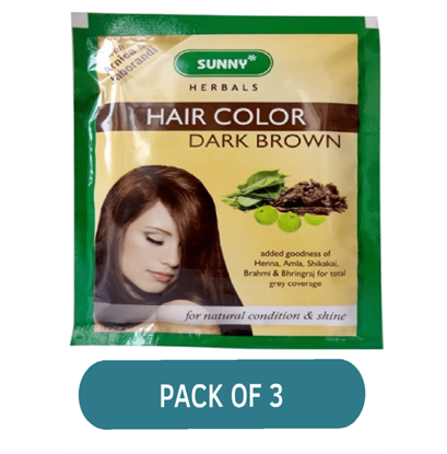 Picture of BAKSON'S Hair Colour Dark Brown 3 Sachet Pack of 3