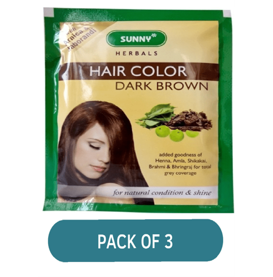 Picture of BAKSON'S Hair Colour Dark Brown 3 Sachet Pack of 3