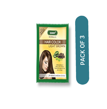 Picture of BAKSON'S Hair Colour Light Brown 3 Sachet Pack of 3