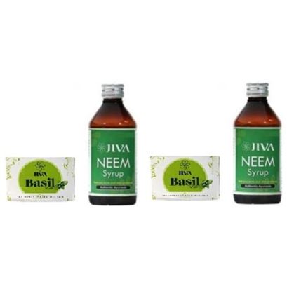 Picture of Jiva Basil Soap-100gm with Neem Syrup-100ml Pack of 2