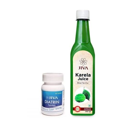 Picture of Jiva Diatrin Tablet-60 with Karela Juice-500ml