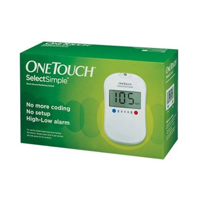 Picture of OneTouch Combo Pack of Select Simple Glucometer with 70 Free Test Strips