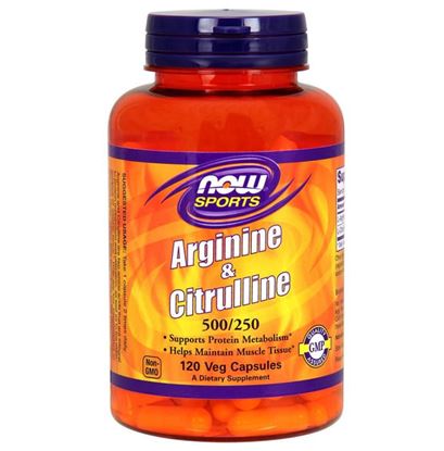 Picture of NOW Foods Arginine & Citrulline 500mg/250mg Capsule