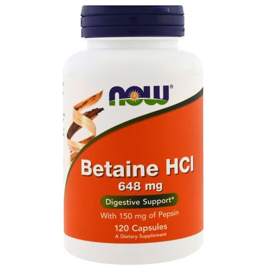 Picture of NOW Foods Betaine HCl 648mg Capsule