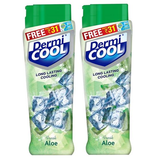 Picture of Dermicool Prickly Heat Powder 150gm (With Free Dettol Cool Soap 75gm) Fresh Aloe Pack of 2
