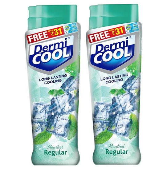 Picture of Dermicool Prickly Heat Powder 150gm (With Free Dettol Cool Soap 75gm) Menthol Pack of 2