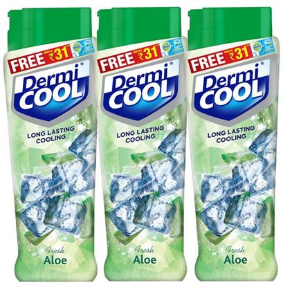 Picture of Dermicool Prickly Heat Powder 90gm (With Free Dettol Cool Soap 75gm) Fresh Aloe Pack of 3
