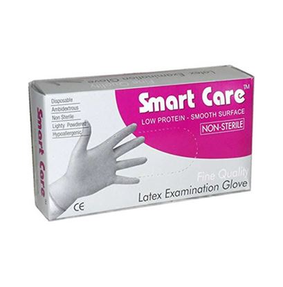 Picture of Smart Care Latex Non-Sterile Examination Gloves 1gm M