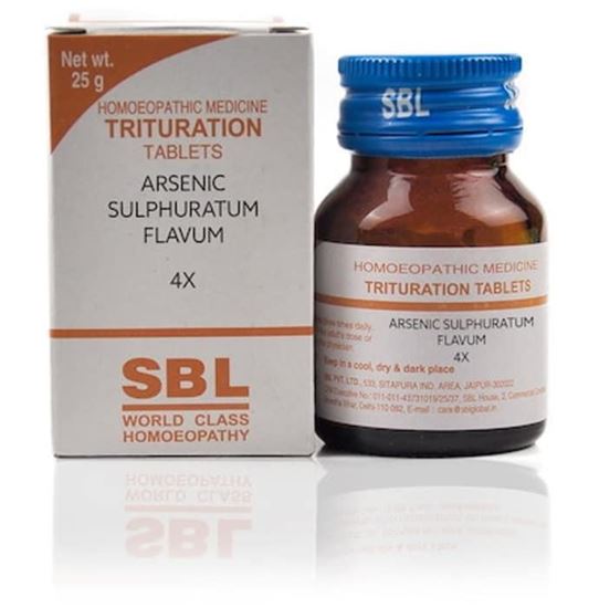 Picture of SBL Arsenic Sulph Flavum Trituration Tablet 4X