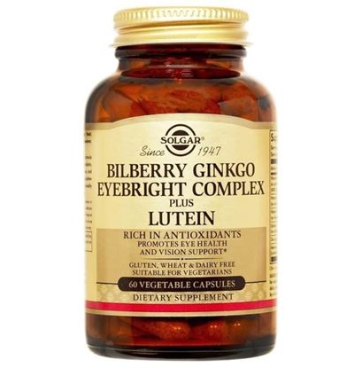 Picture of Solgar Bilberry Ginkgo Eyebright Complex Plus Lutein Vegetable Capsule