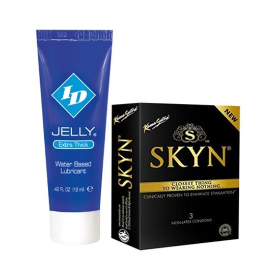 Picture of Thats Personal Combo Pack of ID Jelly Extra Thick Water Based Lubricant 12 ml & KamaSutra Skyn Condom