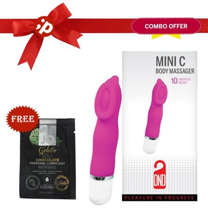 Picture of Thats Personal DND Mini C Body Massager and Free Gelato Mint Chocolate Personal Lubricant 3ml Sachet
