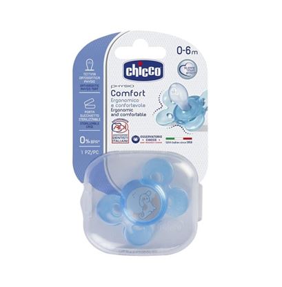 Picture of Chicco Physio Comfort Silicone 0-6 Months Soother Blue