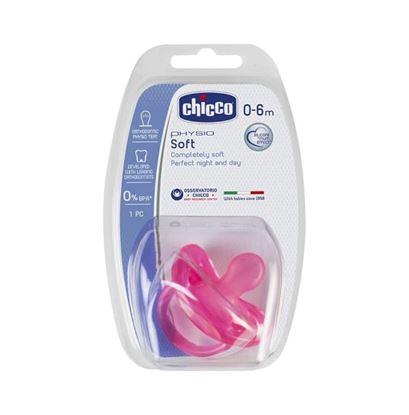 Picture of Chicco Physio Soft Silicone 0-6 Months Soother Pink