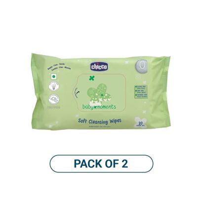 Picture of Chicco Soft Cleansing Baby Wipes Pack of 2