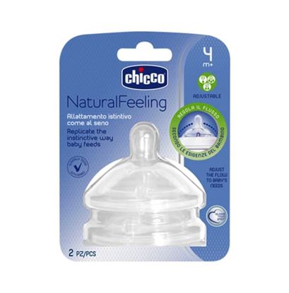 Picture of Chicco 2 Teat Natural Feeling 4M+ F Adjustable