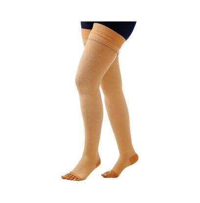 Picture of Comprezon Cotton Varicose Vein Stockings Class 2 Above Knee L Beige