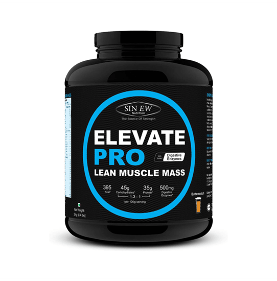 Picture of Sinew Nutrition Elevate PRO Lean Muscle Mass Gainer Protein Powder with Digestive Enzymes Butterscotch