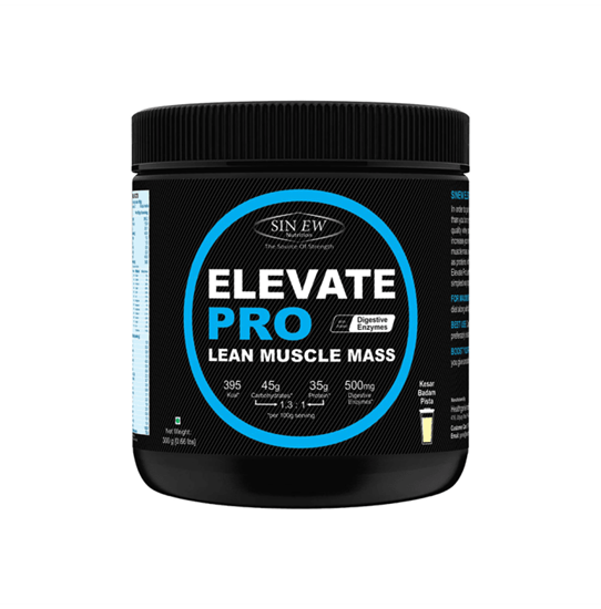 Picture of Sinew Nutrition Elevate PRO Lean Muscle Mass Gainer Protein Powder with Digestive Enzymes Kesar Pista Badam