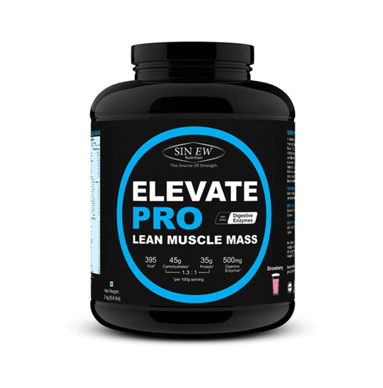 Picture of Sinew Nutrition Elevate PRO Lean Muscle Mass Gainer Protein Powder with Digestive Enzymes Strawberry